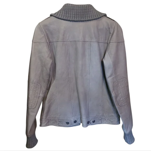 Women's Eddie Bauer Lamb Leather Jacket Medium Light Grey - Picture 2 of 15